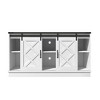 HDZNVF Farmhouse TV Stand wih Storage, 58 inch Entertainment Center with Sliding Barn Door and Height Adjustable Shelves - 3 of 4