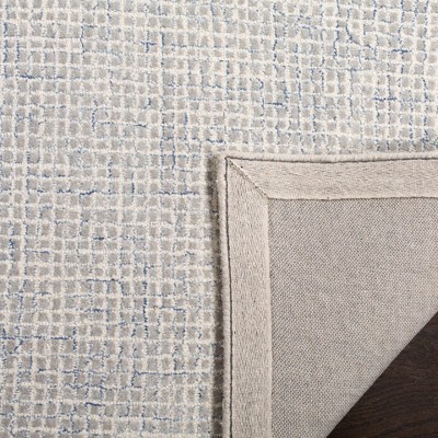 Hand-Tufted Abstract Blue & Silver Wool-Blend 8' x 10' Area Rug