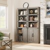 Coolmee Farmhouse Bookcases with Doors, 5 Tier Bookshelf with Storage, Wooden Storage Cabinet for Living Room, Home, Office, Bedroom - 4 of 4
