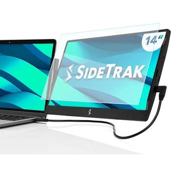 SideTrak Swivel 14" Attachable Portable Monitor for Laptop - IPS Full HD 1920x1080 USB Display - with Tempereed Glass Screen Protector - Black