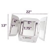 Modern Tri-Fold Makeup Mirror with Lights, Vanity Mirror with 5X Magnification & Multiple Light Settings, White Base Design for Home Use - 2 of 4