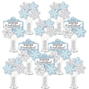 Big Dot of Happiness Winter Wonderland - Snowflake Holiday Party and Winter Wedding Centerpiece Sticks - Showstopper Table Toppers - 35 Pieces - 1 of 4