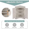 Acekool 2-Door Corner Storage Cabinet, Adjustable Shelves, Space-Saving Organizer for Bathroom, Kitchen, Living Room, White - 3 of 4
