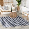 Home Conservatory Ticking Stripe Handwoven Indoor/Outdoor Area Rug - 2 of 4
