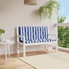 vidaXL Bench Cushion Water Repellent Outdoor Seat Cushion Pad Oxford Fabric - Blue and white 47.2" - 2 of 4