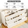 6 Drawers Dresser for Bedroom, 47.2" Wide Wood Rustic  , Vintage Design, Storage Dressers Organizer for Bedroom, Living Room, Hallway, White - 3 of 4