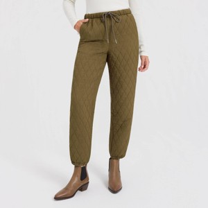 Women's Mid-Rise Tapered Leg Quilted Drawcord Joggers - A New Day™ - 1 of 4