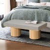 TiramisuBest Industrial Entryway Shoe Bench with Upholstered Seat & Rustic Storage, Fabric & Metal Design for Small Spaces (Antique Brown) - 3 of 4