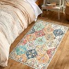 Washable  Area Rug, Non-Slip TPR Backing, Stain Resistant, Vintage Floral Design, Foldable Low Pile Accent Carpet for Living Room & Bedroom - 3 of 4