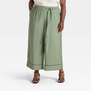 Women's High-Rise Wide Leg Cropped Palazzo Pants - Ava & Viv™ - 1 of 3
