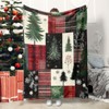 Cozy Christmas Flannel Throw Blanket - Soft, Warm & Lightweight Winter-Themed Plaid with Snowflake Design for Bed, Sofa, Travel - Perfect Holiday Gift - 2 of 4