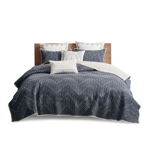 Gracie Mills Huber 3-Piece Embroidered Cotton Quilt Set - 1 of 4