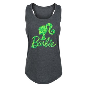 Women's - Barbie - Shamrock Pattern Logo Graphic Racerback Tank - 1 of 4