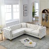 NicBex Velvet Corner Sofa,L-Shaped Sectional Couch with 3 Cushions for Living Room,Apartment,Office - 2 of 4