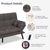 Dyonery 71" Futon Sofa Bed,Cozy Convertible Loveseat Sleeper, Linen Fabric Couch with Adjustable Back & Arms for Living Room, Guest Room - Light Gray - 4 of 4