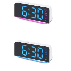 REGALWOVEN 2 Pcs Plastic Digital Corded Accurate Electric Alarm Clock 6.3 x 2.6 x 1.6 inch - 1 of 4