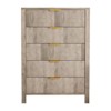 Fluted 5 Drawer Dresser For Bedroom, 44" Tall Slim Nightstand for Small Spaces, Wooden Chest of Drawers, Storage Organizer for Living Room - 2 of 4