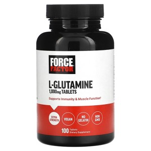 Force Factor L-Glutamine Tablets, 1,000 mg, 100 Tablets - 1 of 2