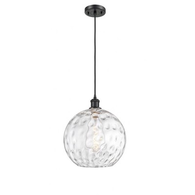 Athens Water Glass - 1 Light Cord Mini Pendant In Industrial Style-15 Inches Tall and 12 Inches Wide