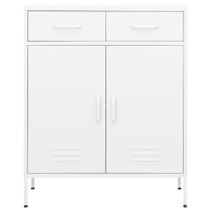 vidaXL Storage Cabinet Olive Green Steel 31.5 x 13.8 x 40.0 in - White - 1 of 4