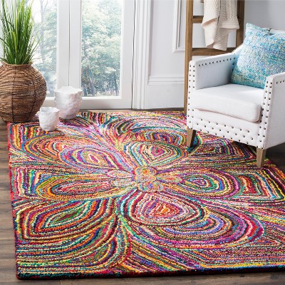 Handmade Multicolor Wool Tufted Area Rug, 6' x 9'