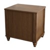 Gulches Fluted Mid Century Modern Nightstand, 3-Drawer Bedside Table with Metal Handles, MDF & Rubber Wood End Table for Bedroom Living Room (Walnut) - 4 of 4