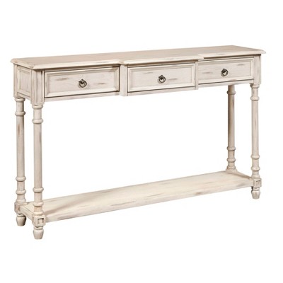 3 Drawer Entryway Console Table White - HomeFare