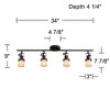Pro Track 4-Head Ceiling or Wall Track Light Fixture Kit Spot Light Directional Brown Bronze Finish Amber Glass Traditional Kitchen Bathroom 34" Wide - 4 of 4