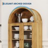 71" Tall Arched Kitchen Pantry Cabinet, Freestanding Bookcase with Adjustable Shelves & Hidden Drawer, Wooden Display Cabinet, Versatile Cupboard - 4 of 4