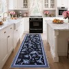 Acekool [Green Pink] Floral Print Runner Rug, Washable Low Pile Non-Slip Carpet for Entryway, Kitchen, Nursery & Playroom [2x6 Ft] - 3 of 4