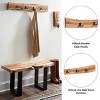 Alaterre Furniture 36" Alpine Live Edge Metal And Wood Coat Hooks : Sturdy Wall Mounted Rack with 4 Hooks, No Assembly Required - 3 of 4