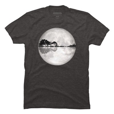 Men's Design By Humans Moonlight Nature Guitar II By Maryedenoa T-Shirt