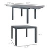 Patio Table for 6-8 People, Aluminum Frame Rectangle Garden Table with Wood Effect Steel Top, for Backyard - 3 of 4
