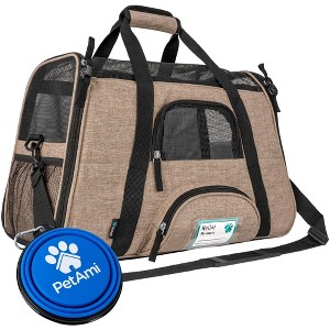 PetAmi Airline Approved Pet Carrier for Cat Dog, Soft Sided Travel Supplies Accessories, Ventilated Carrying Bag Kitten Puppy - 1 of 4