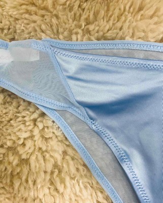 CLZOUD Cheeky Plus Size Underwear Light Blue Knitting Cotton