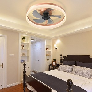 KTMBDW 20'' Ceiling Fan with Light, Upgraded Low Profile Fan, Flush Mount Ceiling Fan, 6 Speeds, Dimmable LED for Bedroom, Living Room - 1 of 4