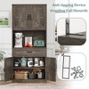 71" Tall Kitchen Pantry Storage Cabinet, Modern Kitchen Hutch Bar Cabinet With Microwave Stand - 3 of 4