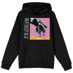 Beetlejuice Sandworm Long Sleeve Men's Black Hooded Sweatshirt - 1 of 3