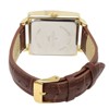 Peugeot Men's 35mm 14K Gold Plated Square Watch with Brown leather Strap - 2 of 4