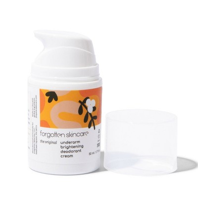 Forgotten Skincare The Original Underarm Brightening Deodorant Cream - 1.7 fl oz: Vegan, No Fragrance Added, Normal to Dry Skin