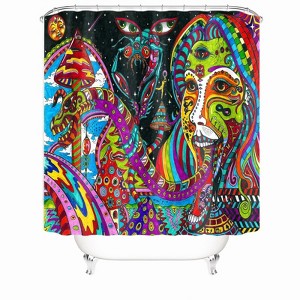 Long Tongue Witch Shower Curtains for Bathroom Waterproof Fabric Bath Curtain Durable Soft Stylish Bathroom Decor 72x72 Inch - 1 of 1