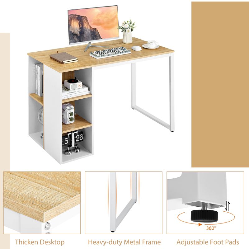 Tangkula Home Office Computer Desk Laptop Table Writing Workstation w/ 5 Cubbies, 4 of 11