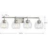 Progress Lighting Caisson 4-Light Bath Vanity Light, Brushed Nickel, Clear Glass Shades - 2 of 4