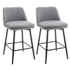 Swivel Barstools Set Of 2, Modern Upholstered Kitchen Bar Stools With Metal Legs, Counter Height Bar Chair With Backrest, Footrest - 2 of 3