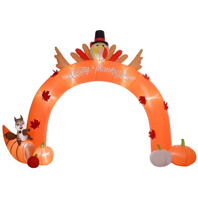 HOMCOM 9.7ft Inflatable Turkey Archway, Thanksgiving Decoration with LED Lights for Garden Indoor Outdoor