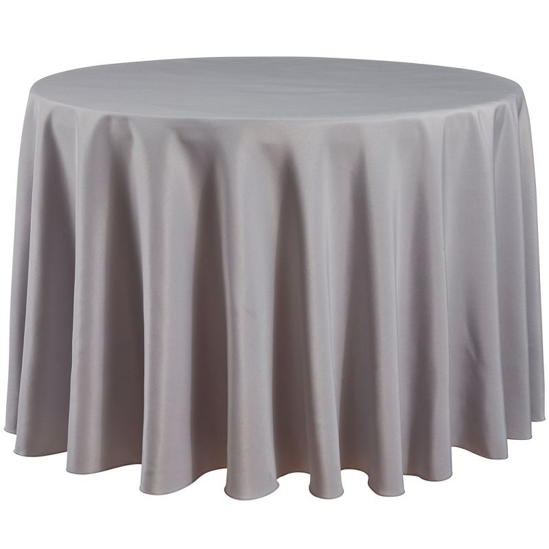 RCZ Décor Elegant Round Table Cloth - Made With High Quality Polyester Material, Beautiful Silver Grey Tablecloth With Durable Seams, 1 of 3