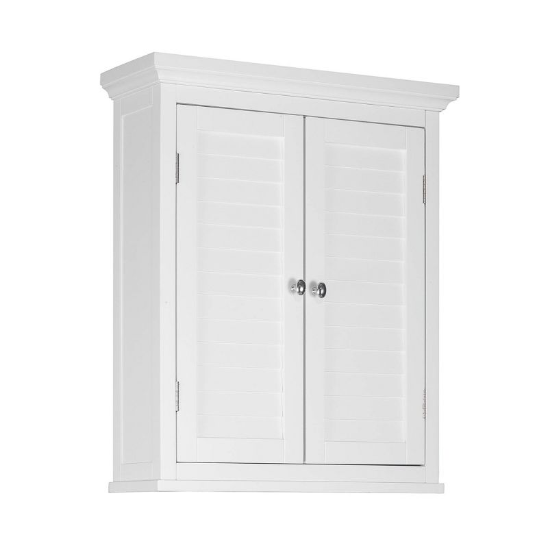 Slone 2 Door Shuttered Wall Cabinet - White - Elegant Home Fashion, 1 of 15
