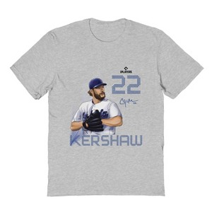 MLBPA Men's Kershaw Pw Licensed Mlb Players Los Angeles Dodgers Baseball Clayton Kershaw Short Sleeve Graphic Cotton T-Shirt - Sport Grey 2X - 1 of 4