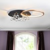 LLHZSY Modern Glam 7-Light Crystal Flush Mount Ceiling Light Fixture With Integrated LED, 21 7/10" W X 5 1/2" H - 2 of 4
