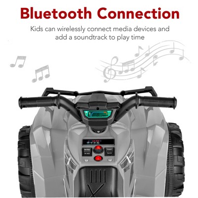 Gray 12V Kids Ride-On ATV Quad with LED Lights